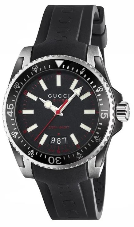 Gucci YA136303 Dive Collection Men's Swiss Quartz Black Dial Watch