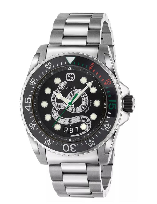 Gucci YA136218 Dive Swiss Made Quartz Black Dial Men's Watch