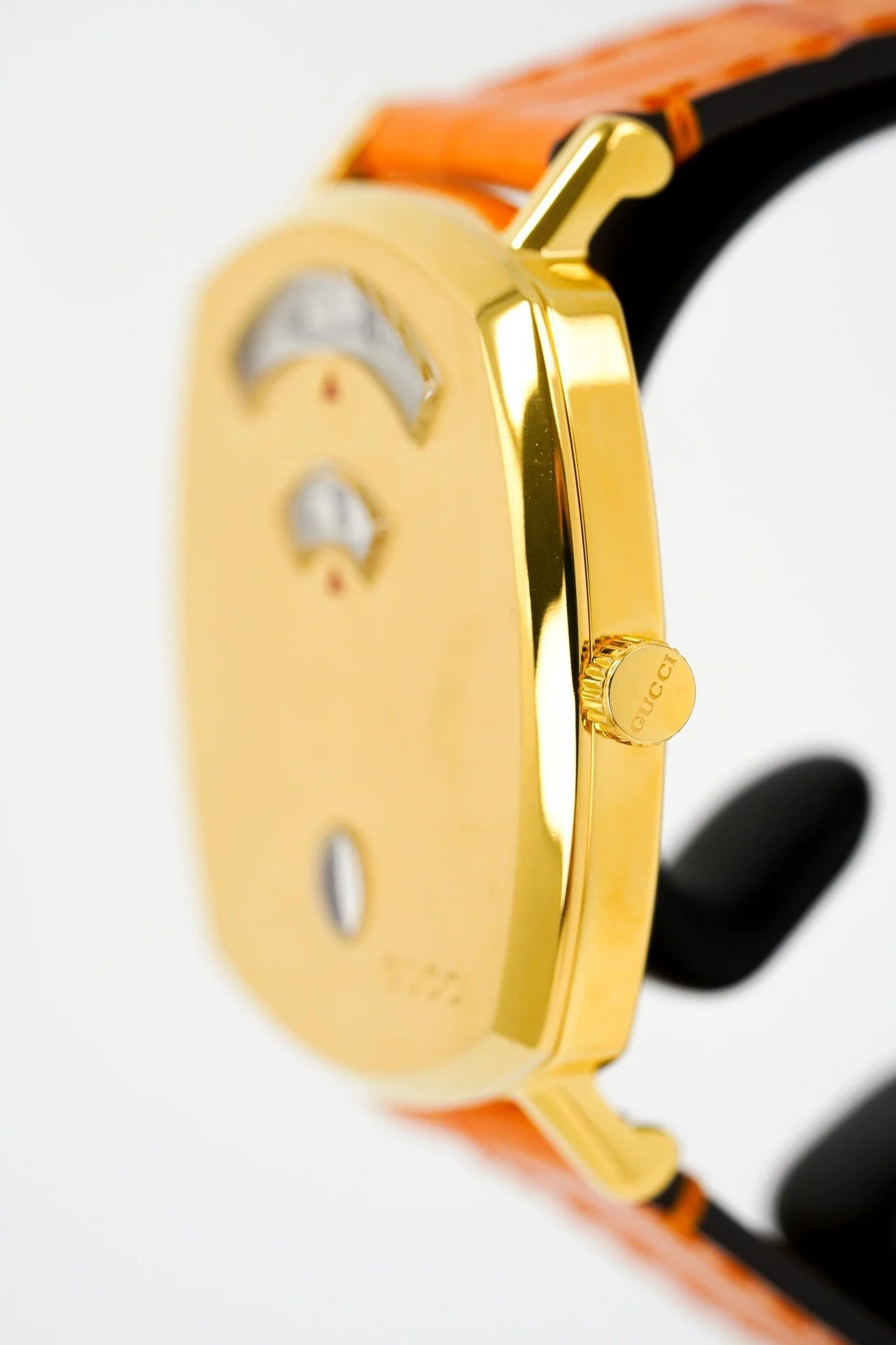 Gucci YGA15026 Grip 35mm Quartz Watch with Orange Leather Strap