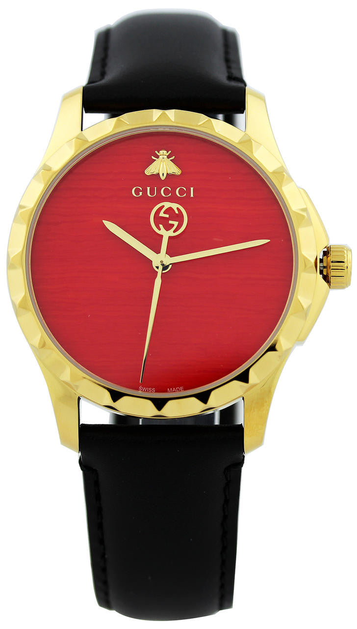 Unisex Gucci G-Timeless YA126464 Red Dial Leather Watch