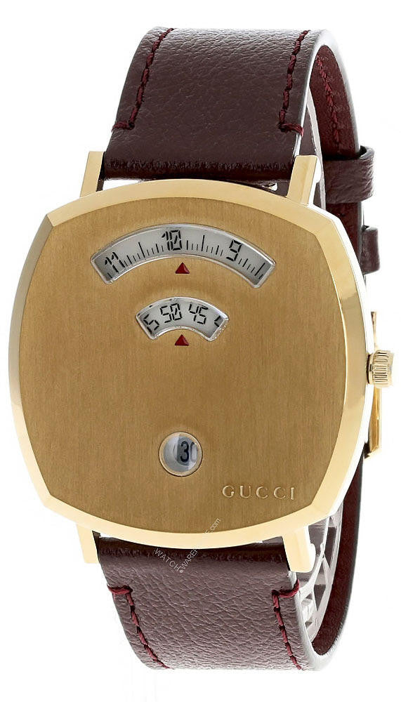 Men’s Gucci YA157411 Grip Quartz Watch with Gold Dial