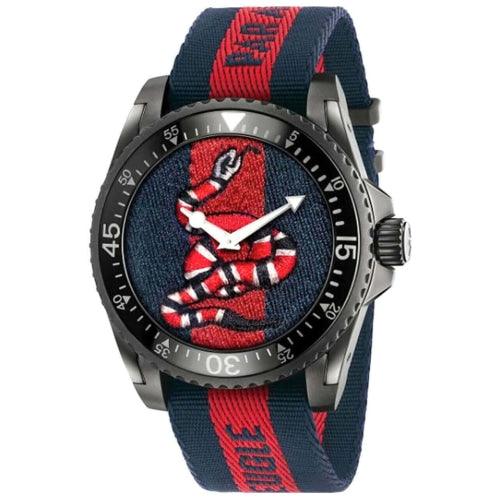 Men’s Gucci YA136214 Dive Snake Fabric Swiss Quartz Watch