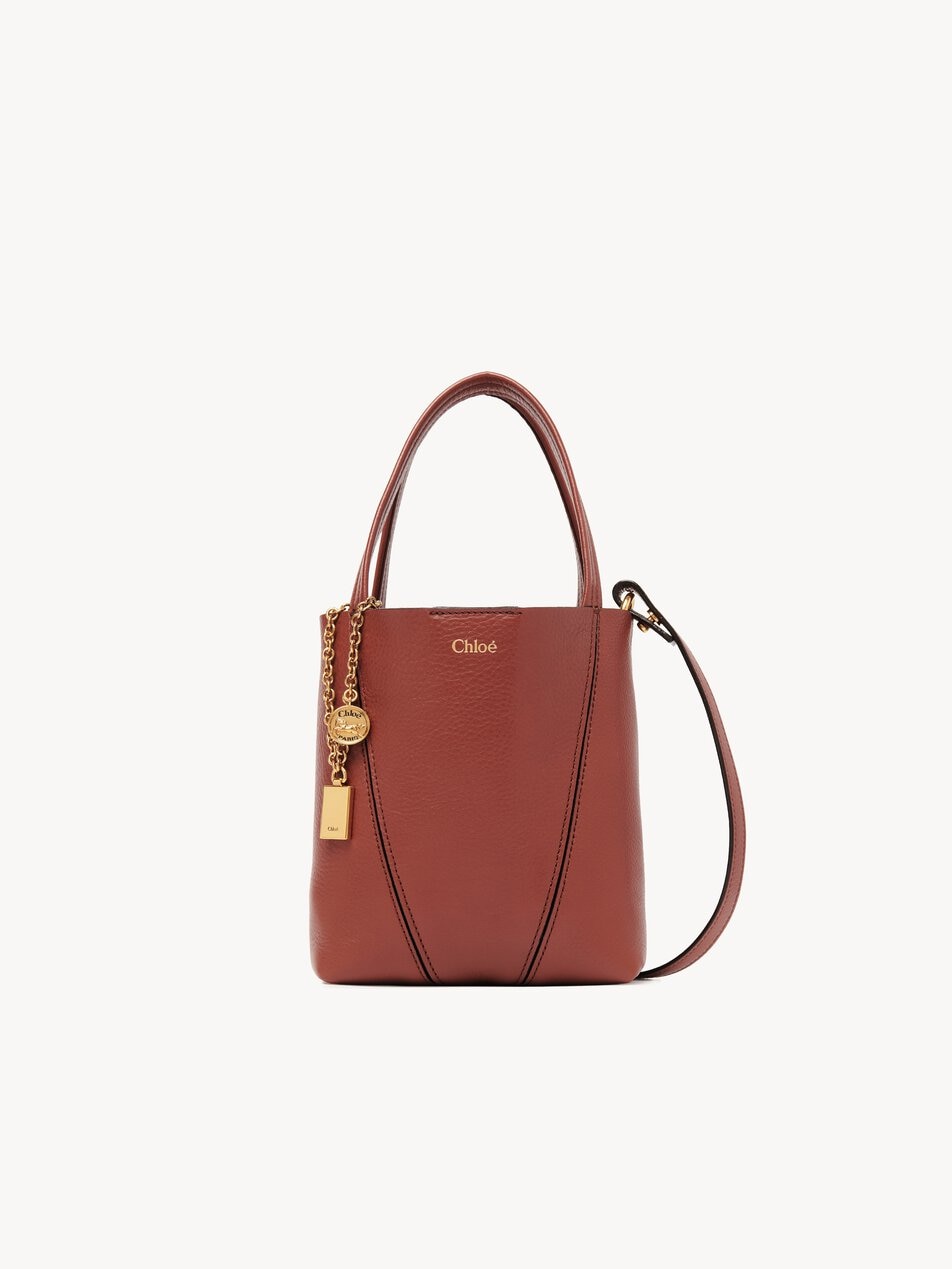 CHLOE Small Chloé Spin tote bag in grained leather Blushy Brown by CHLOE