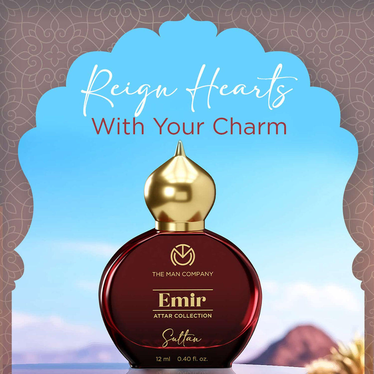The Man Company 100% Alcohol-Free Attar Perfume For Men Sultan Emir Collection (12 ml)