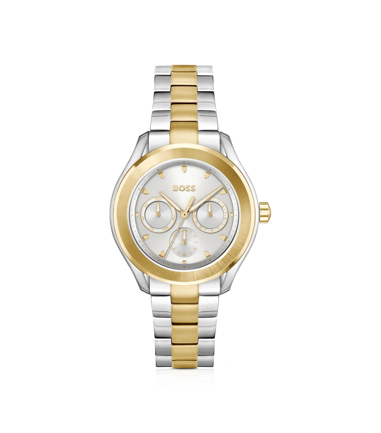 Link-bracelet watch in gold- and silver-tone steel