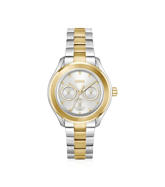 Link-bracelet watch in gold- and silver-tone steel