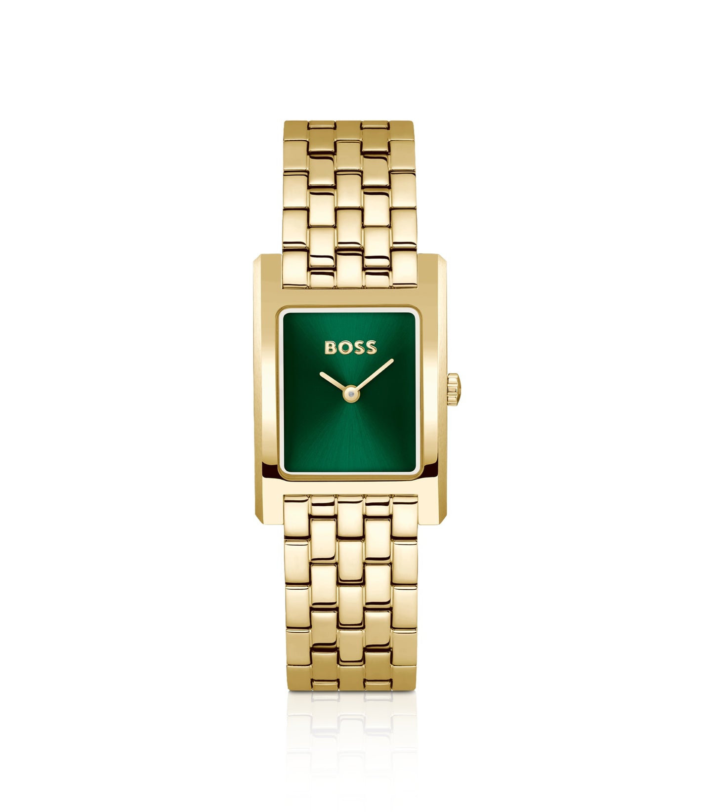 LUCY QTM Gold-tone watch with green dial