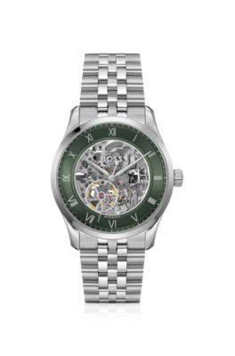 Principle Stainless-steel automatic watch with skeleton dial