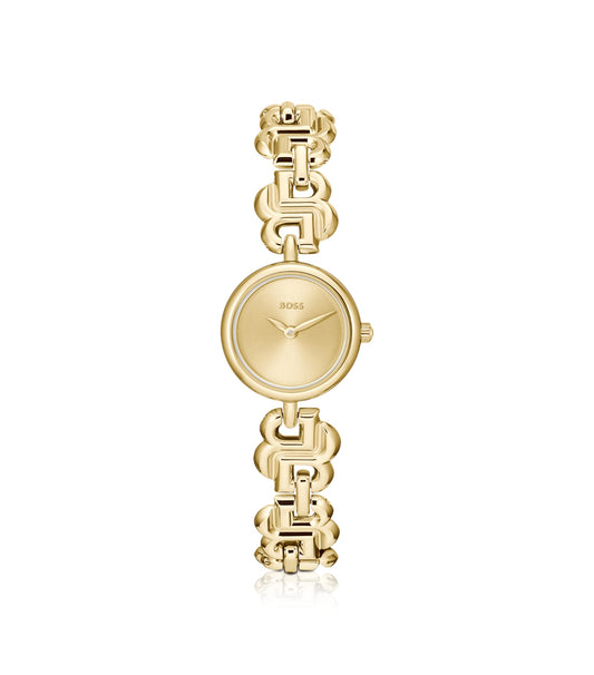 DOUBLE B DRESSY Gold-tone watch with monogram bracelet