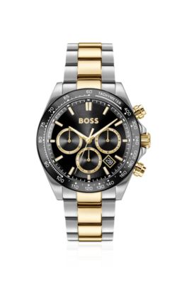 HERO 2.0 Black-dial chronograph watch with two-tone bracelet
