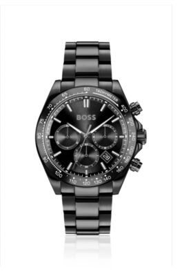 HERO 2.0 Black-dial chronograph watch with tonal bracelet