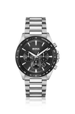 Strike Black-dial chronograph watch with H-link bracelet