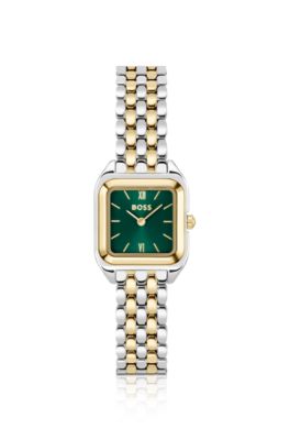 MAE PETITE Green-dial watch with two-tone bracelet