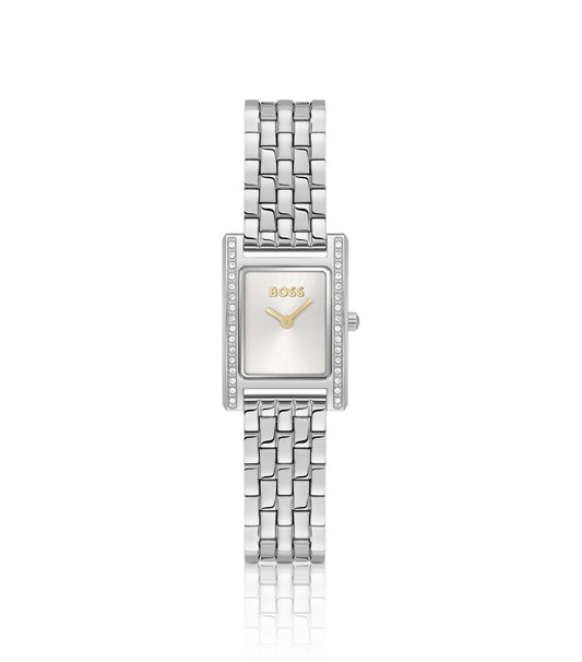 LUCY PRECIOUS Crystal-embellished silver-tone watch with silver-white dial