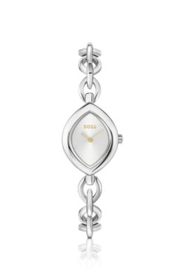 Fiora contoured watch in silver-tone steel