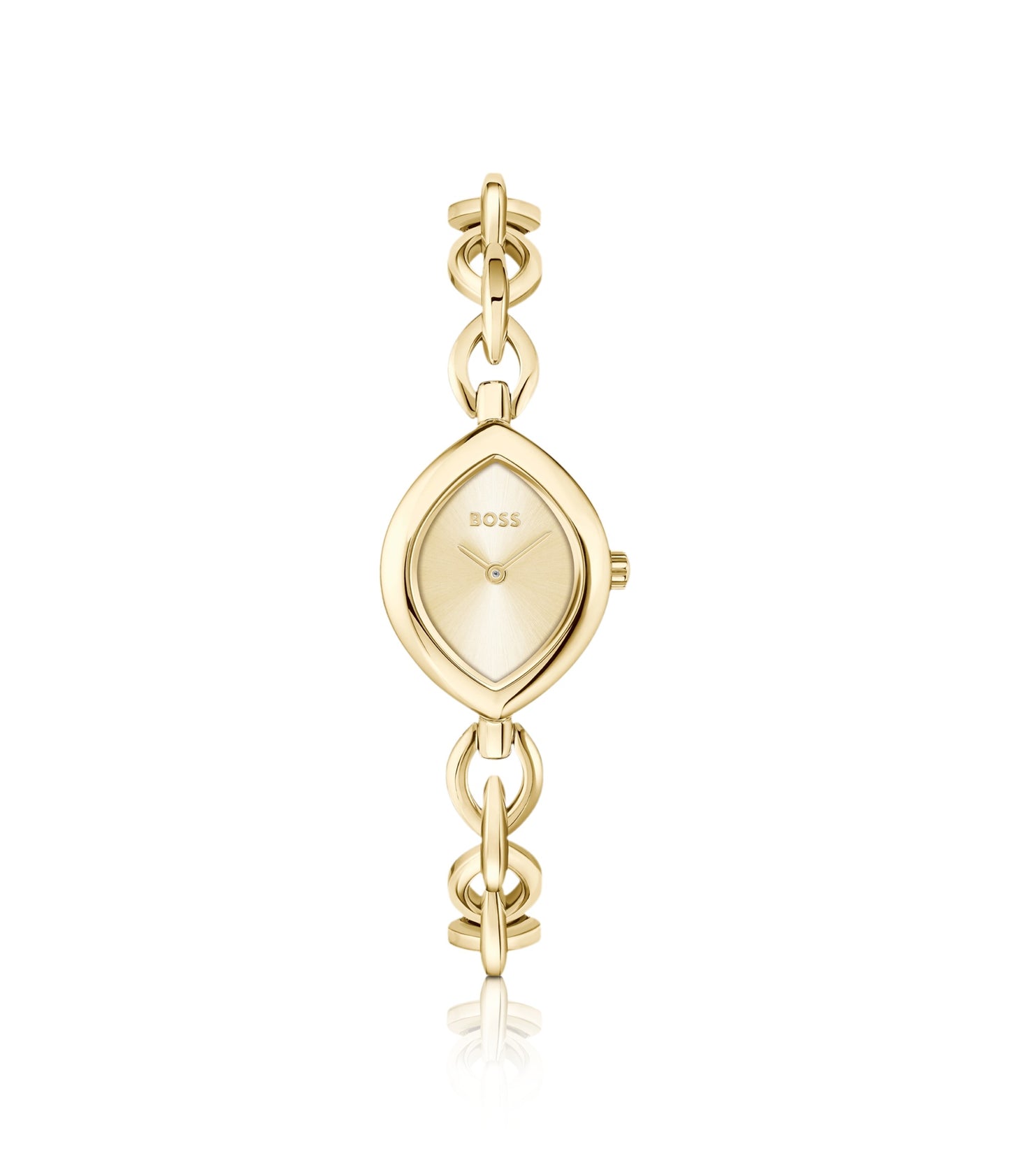 Fiora contoured watch in gold-tone steel