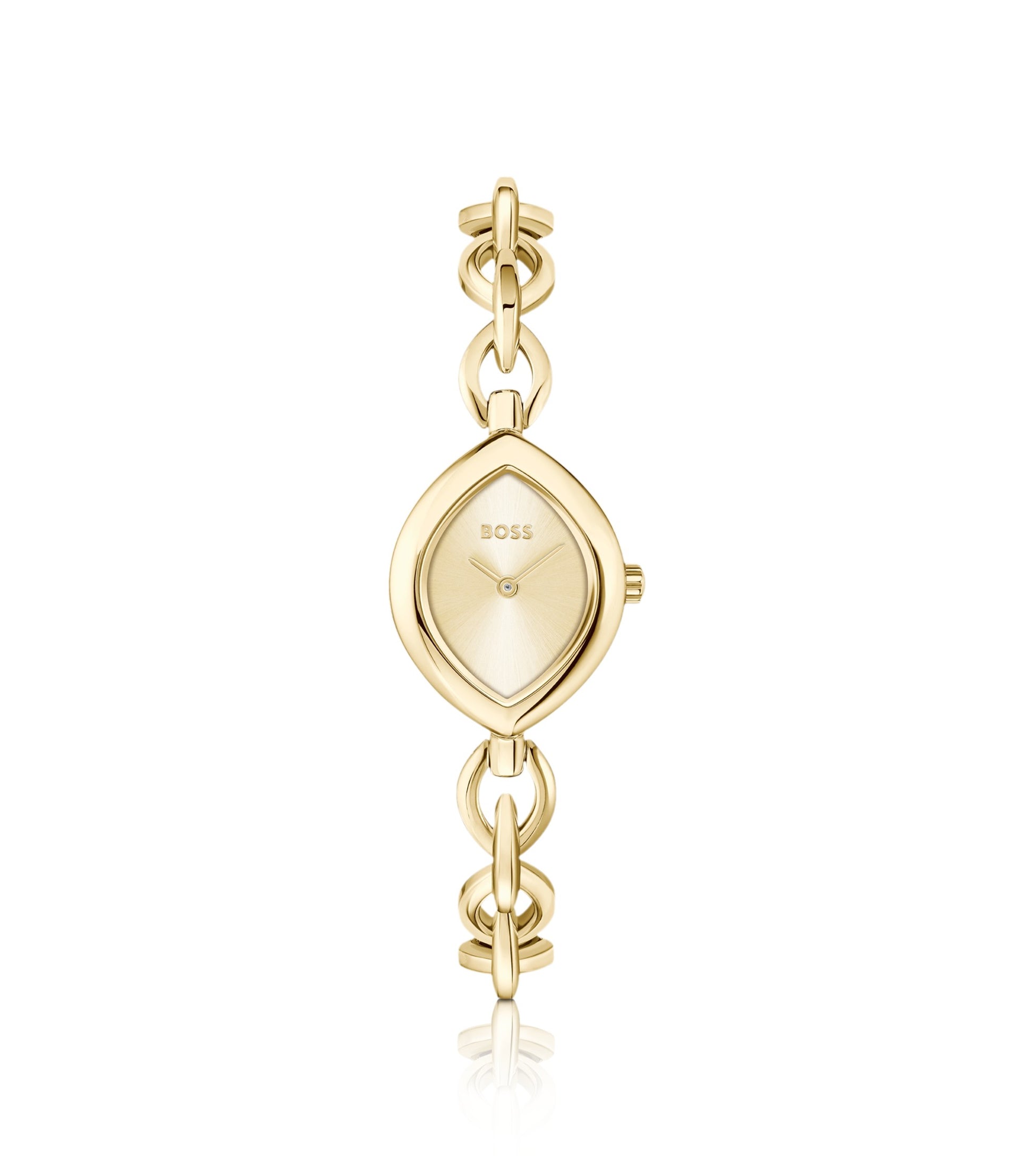 Fiora contoured watch in gold-tone steel