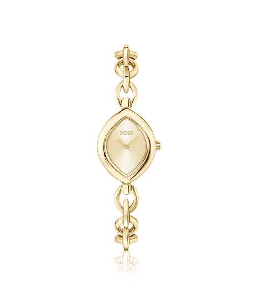Fiora contoured watch in gold-tone steel