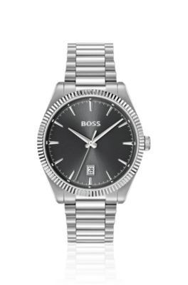 Cheswick stainless-steel watch with fluted bezel
