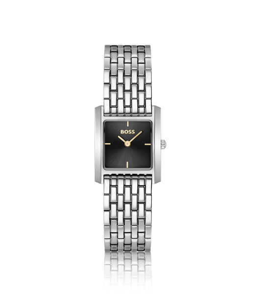 Silver-tone watch with square case