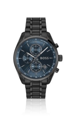 Grand Prix 44 chronograph watch with blue dial