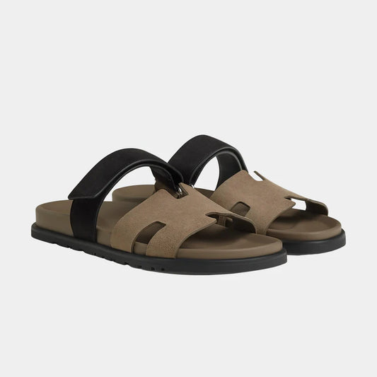 Hermès Chypre Sandals – Two-Tone Suede Goatskin - Zeuskicks