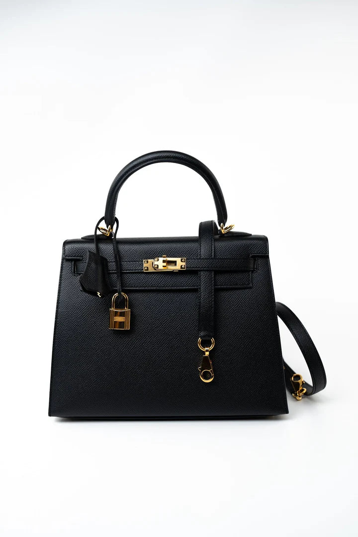 Hermès Kelly 25 – Black Veau Epsom Leather with Gold Hardware - Zeuskicks