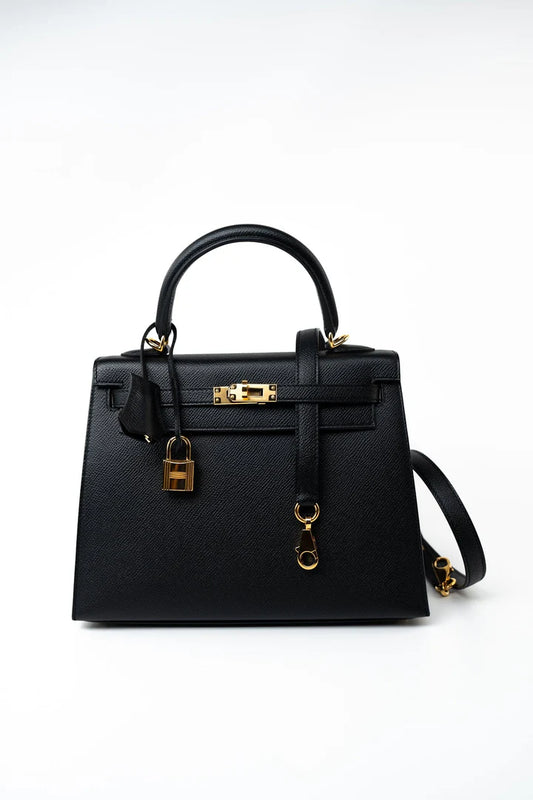 Hermès Kelly 25 – Black Veau Epsom Leather with Gold Hardware - Zeuskicks
