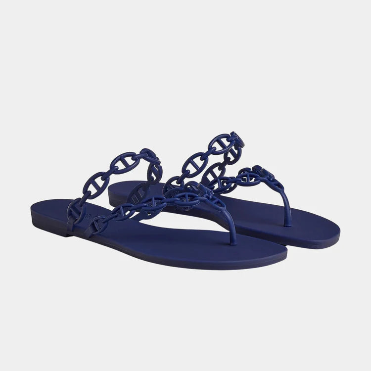 Hermès Island Sandals – Waterproof TPU with Anchor Chain Motif