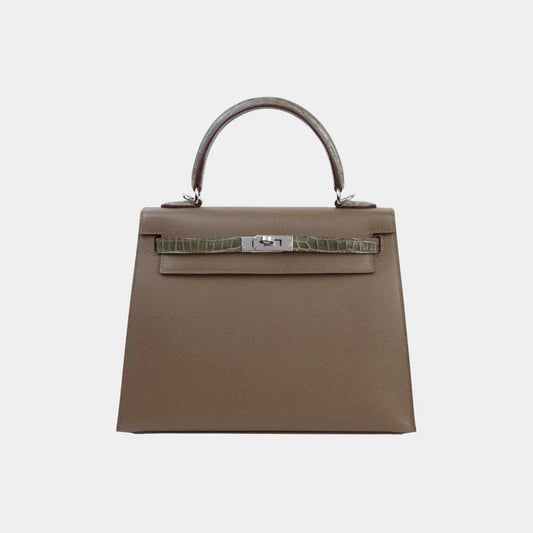 Hermès Kelly 25 Touch Madame & Shiny Niloticus Etoupe – Palladium Hardware