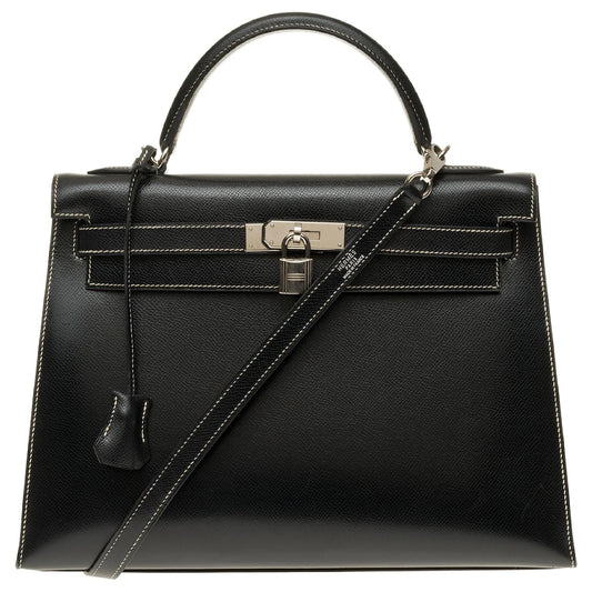 Hermès Kelly Saddler 32 – Black Epsom Leather with Palladium Hardware - Zeuskicks