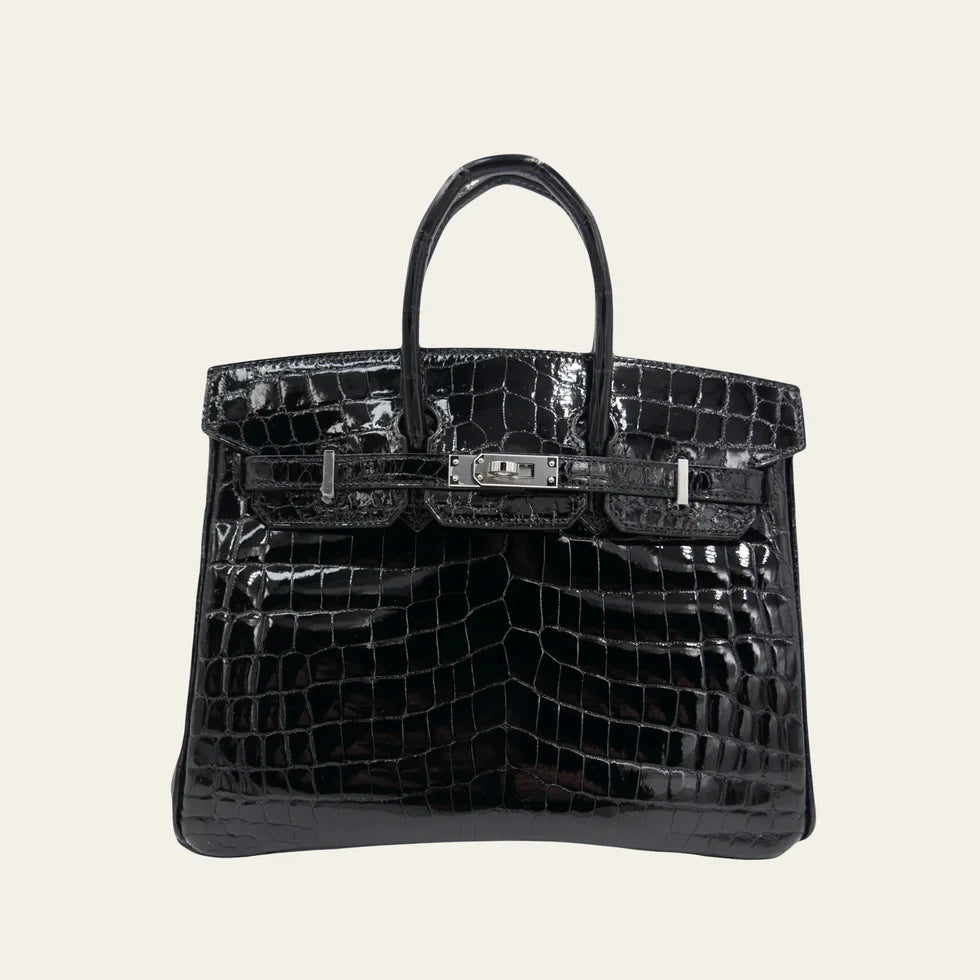 Hermès Birkin 25 – Noir Niloticus Crocodile with Palladium Hardware - Zeuskicks