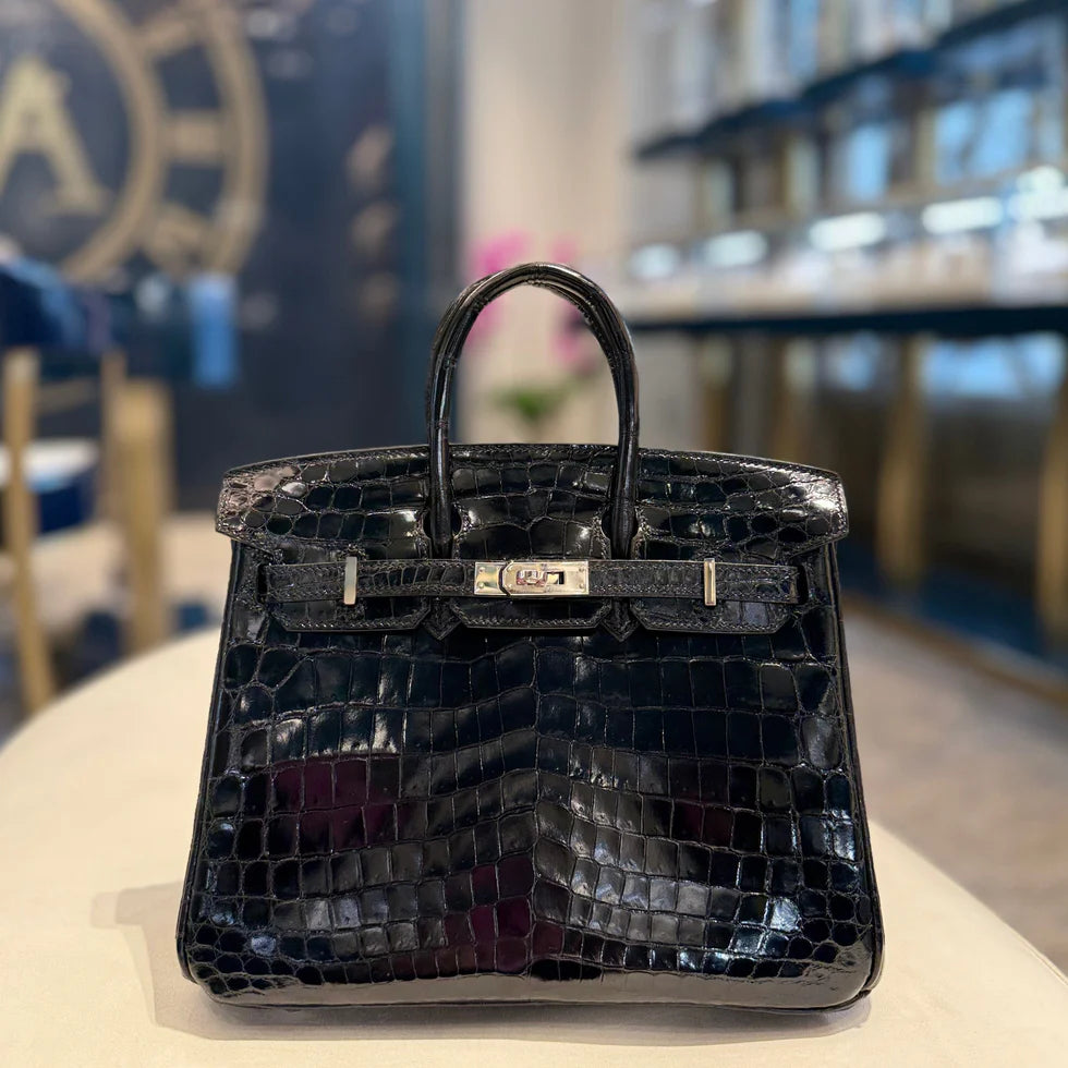 Hermès Birkin 25 – Noir Niloticus Crocodile with Palladium Hardware - Zeuskicks