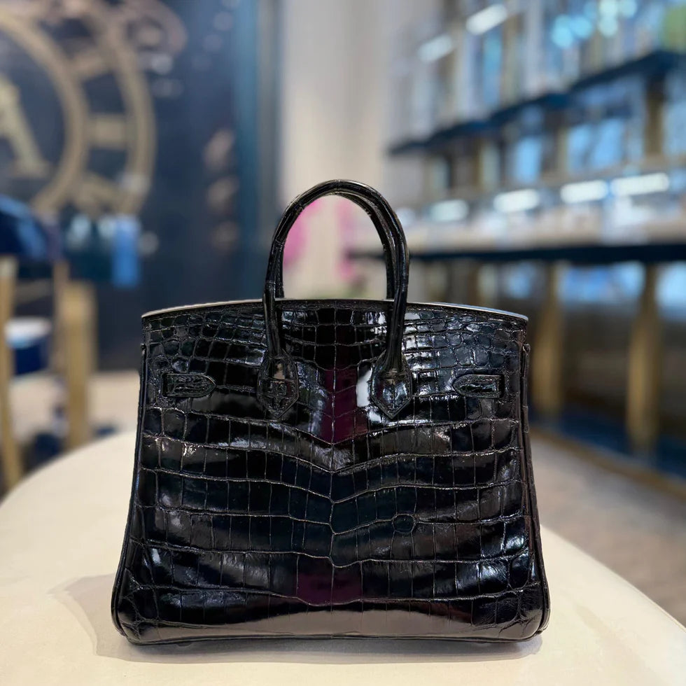 Hermès Birkin 25 – Noir Niloticus Crocodile with Palladium Hardware - Zeuskicks