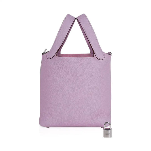 Hermès Picotin Lock 18 – Mauve Sylvestre Clemence Leather Tote with Palladium Hardware - Zeuskicks