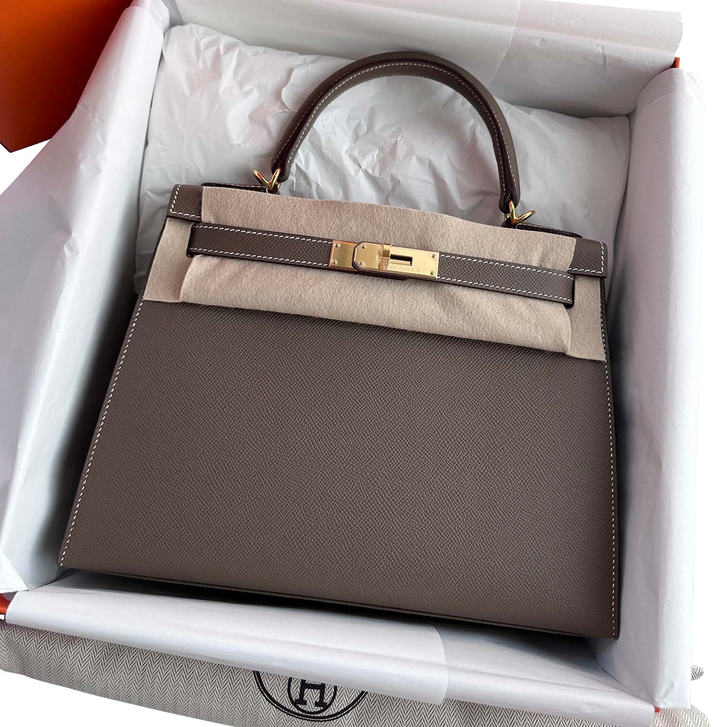 Hermès Kelly 28 Sellier – Etoupe Epsom Leather with Gold Hardware - Zeuskicks