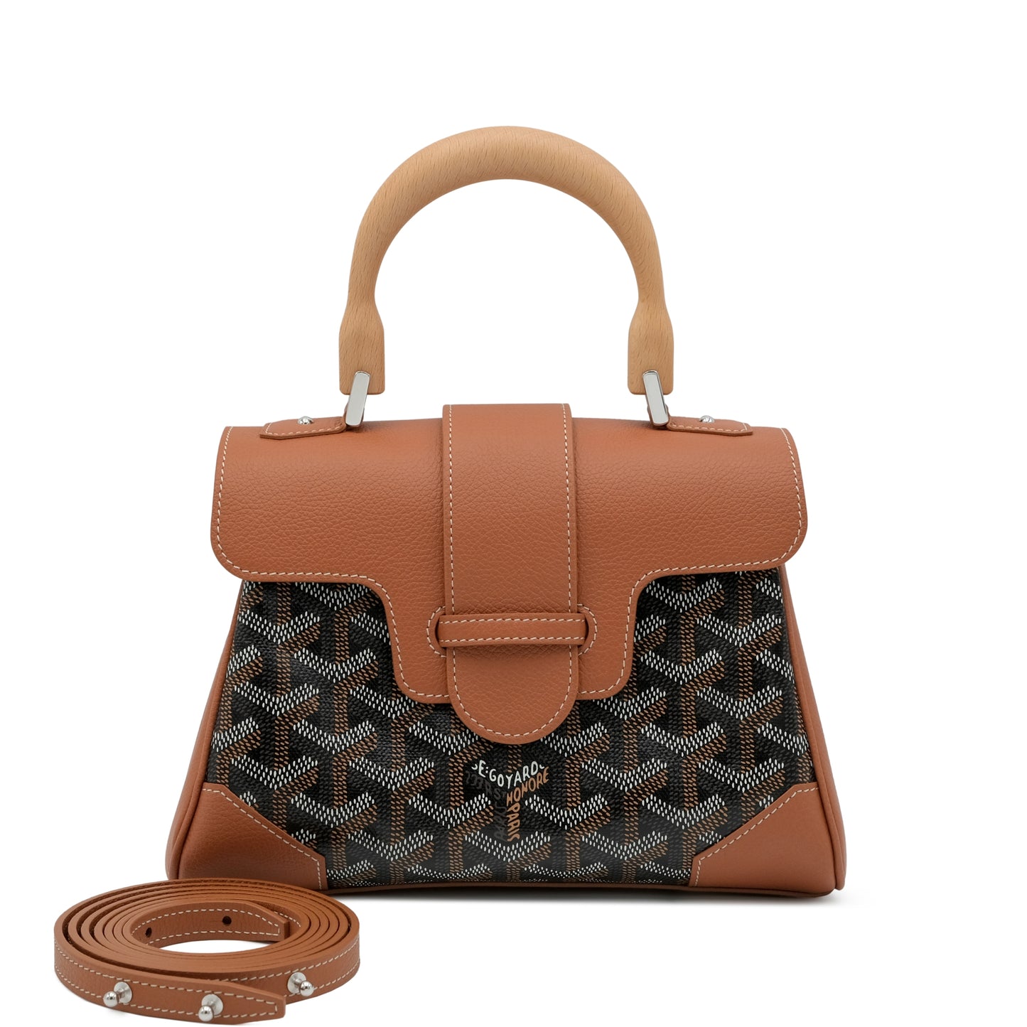 Goyard Saïgon Souple Mini Bag – Black Goyardine Canvas & Tan Chevroches Calfskin