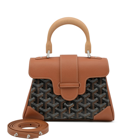 Goyard Saïgon Souple Mini Bag – Black Goyardine Canvas & Tan Chevroches Calfskin