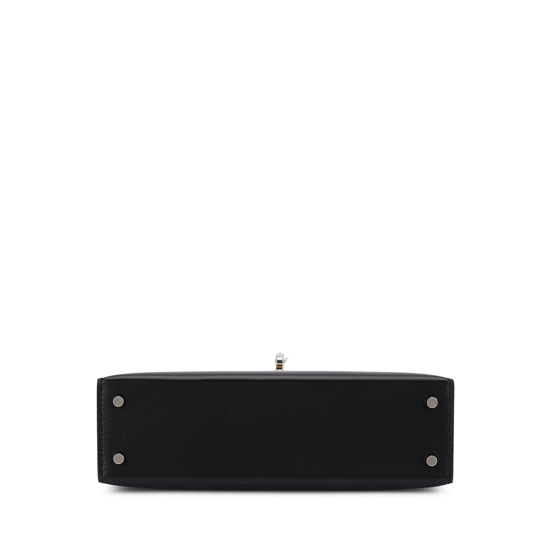 Hermès Mini Kelly II 20 – Limited Edition Black Tadelakt & Wood Marquetry “Cheval de Bois” with Palladium Hardware - Zeuskicks