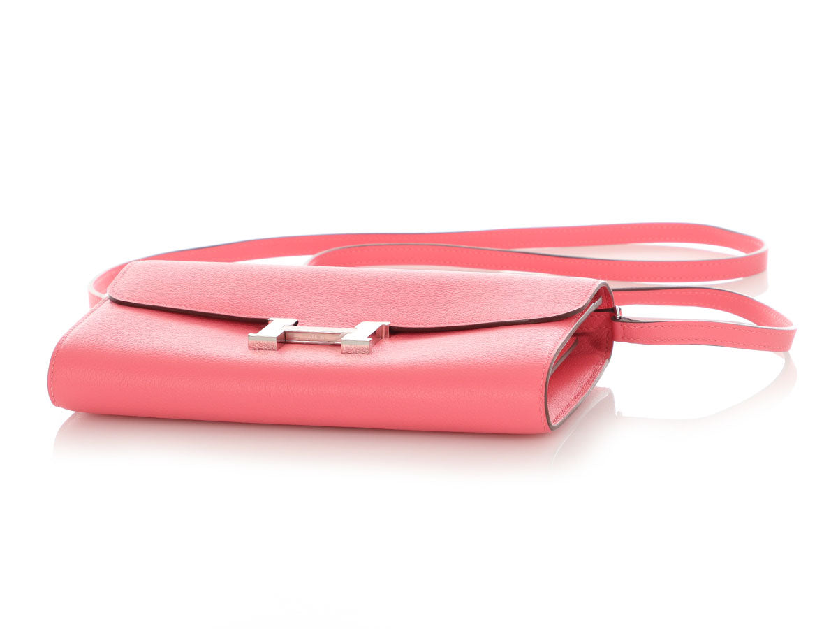 Hermès Constance-To-Go Wallet – Rose Azalee Chèvre Mysore with Palladium Hardware