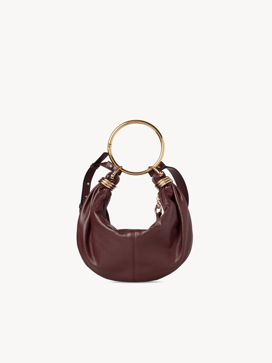 CHLOE Small Bracelet Hobo bag in grained leather Grenat by CHLOE