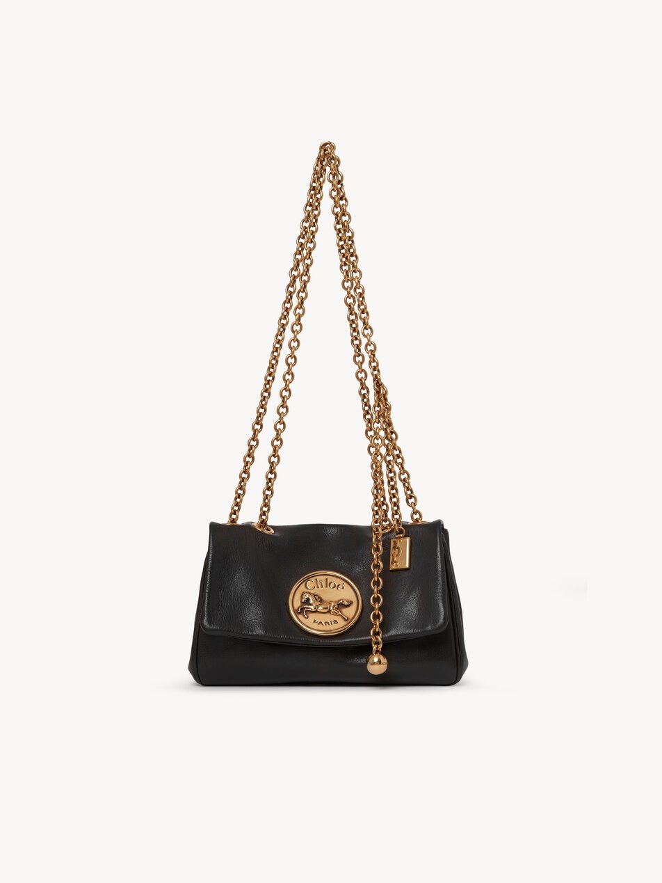 CHLOE Small Chloé Heritage shoulder bag in grained leather Black by CHLOE