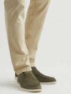 Loro Piana Open Walk Boots – Green Suede Edition