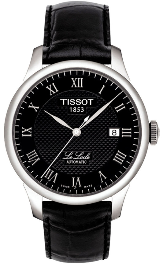 Men’s Tissot Le Locle Automatic T41.1.423.53 Black Dial Leather Strap Watch