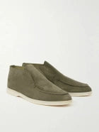 Loro Piana Open Walk Boots – Green Suede Edition