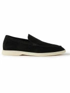 Loro Piana Summer Walk Suede Loafers – Black Edition