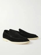 Loro Piana Summer Walk Suede Loafers – Black Edition
