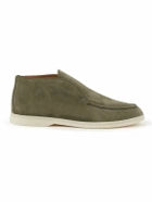 Loro Piana Open Walk Boots – Green Suede Edition