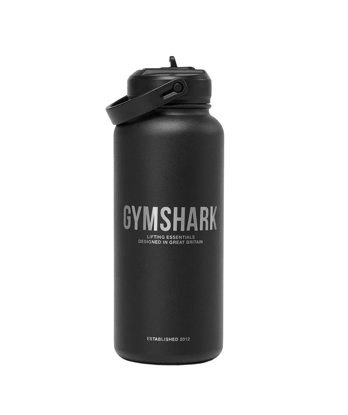 GYMSHARK Metal Insulated Straw Bottle 1L Black by GYMSHARK