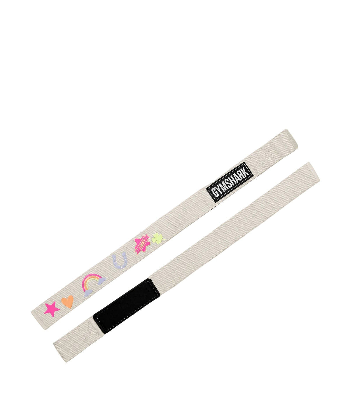 GYMSHARK Lucky Graphic Silicone Lifting Straps Tinted White by GYMSHARK